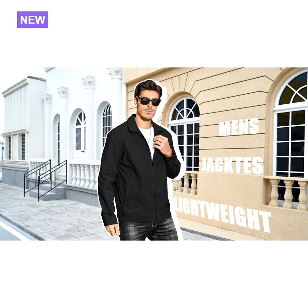 Lightweight Windbreaker Jacket Full Zip Polyester… - image 7